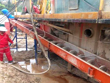 sludge conveying site for shaft