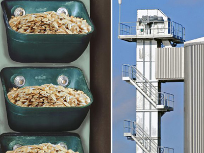 White Silicone Belt Type Bucket Elevator Delivery Oatmeal