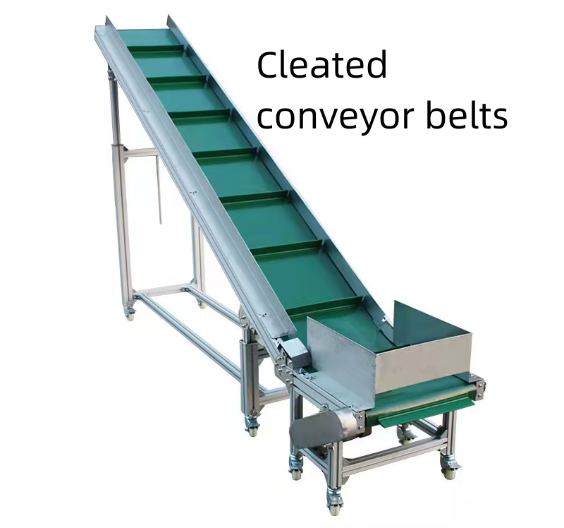 What material is used for cleated conveyor belts