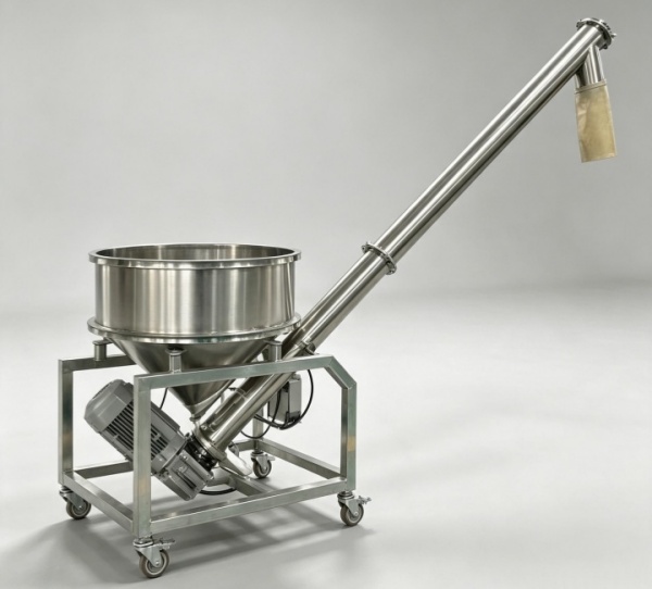 Portable Auger Conveyor with Hopper