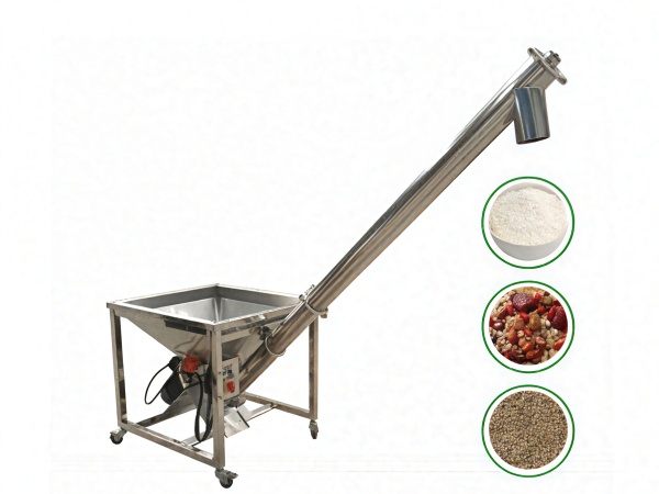 Mobile Inclined Screw Conveyor with Hopper