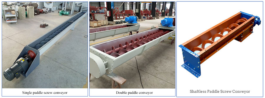 single or double paddle screw conveyor