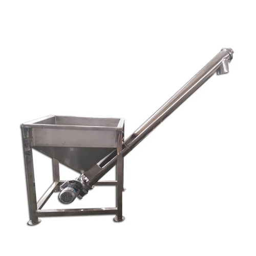 Inclined screw conveyor for fly ash