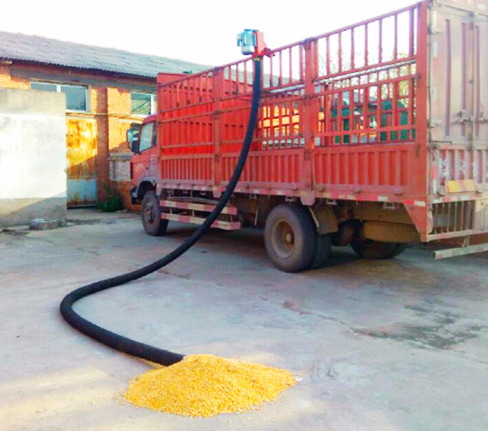 Hose Auger Feeder for Truck Unloading and Loading Wood Chips