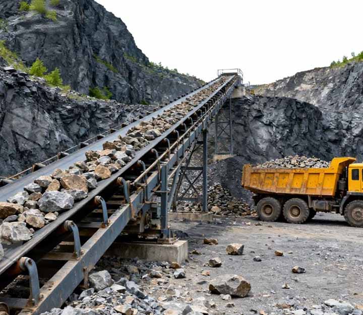Industrial Belt Conveyor System for Mining