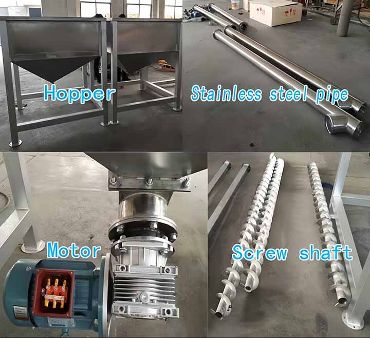 Sulfur powder screw conveyor explosion proof components diagram