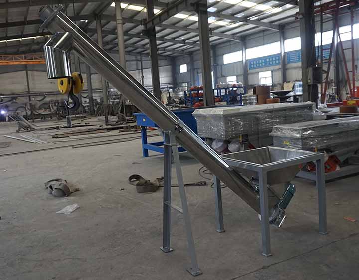 Fully enclosed sulfur auger conveyor installed in chemical plant