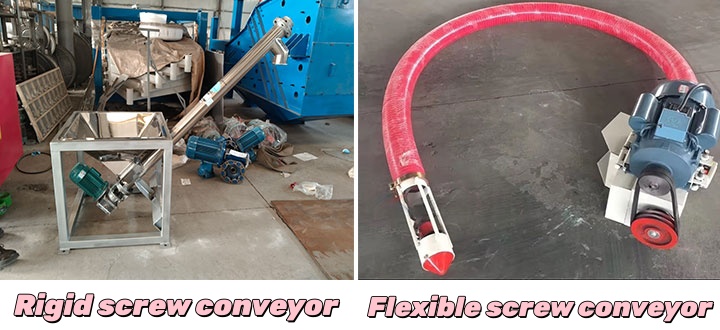 Comparison between rigid screw conveyor and flexible auger conveyor