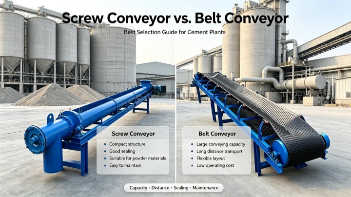 Selecting the right conveyor system for cement plants based on capacity distance and material temperature