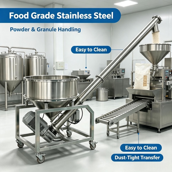 Portable Auger Conveyor with Hopper | Mobile Bulk Feeder